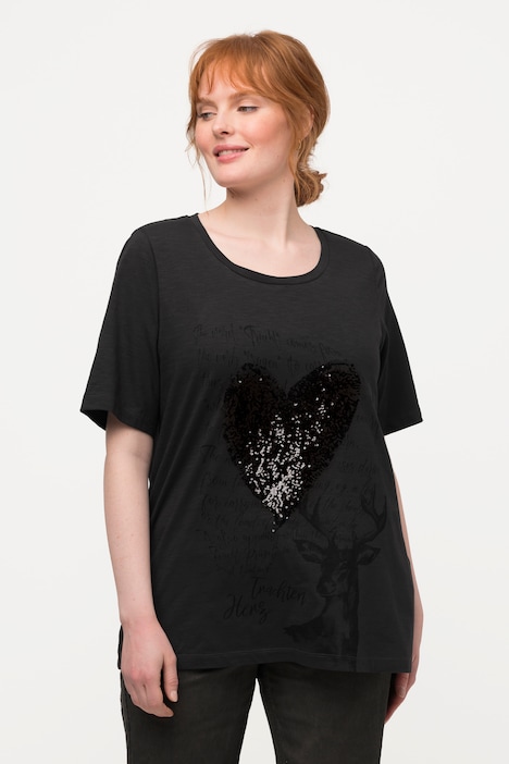 Trachten-T-Shirt, Herz, Classic, Rundhals, Halbarm