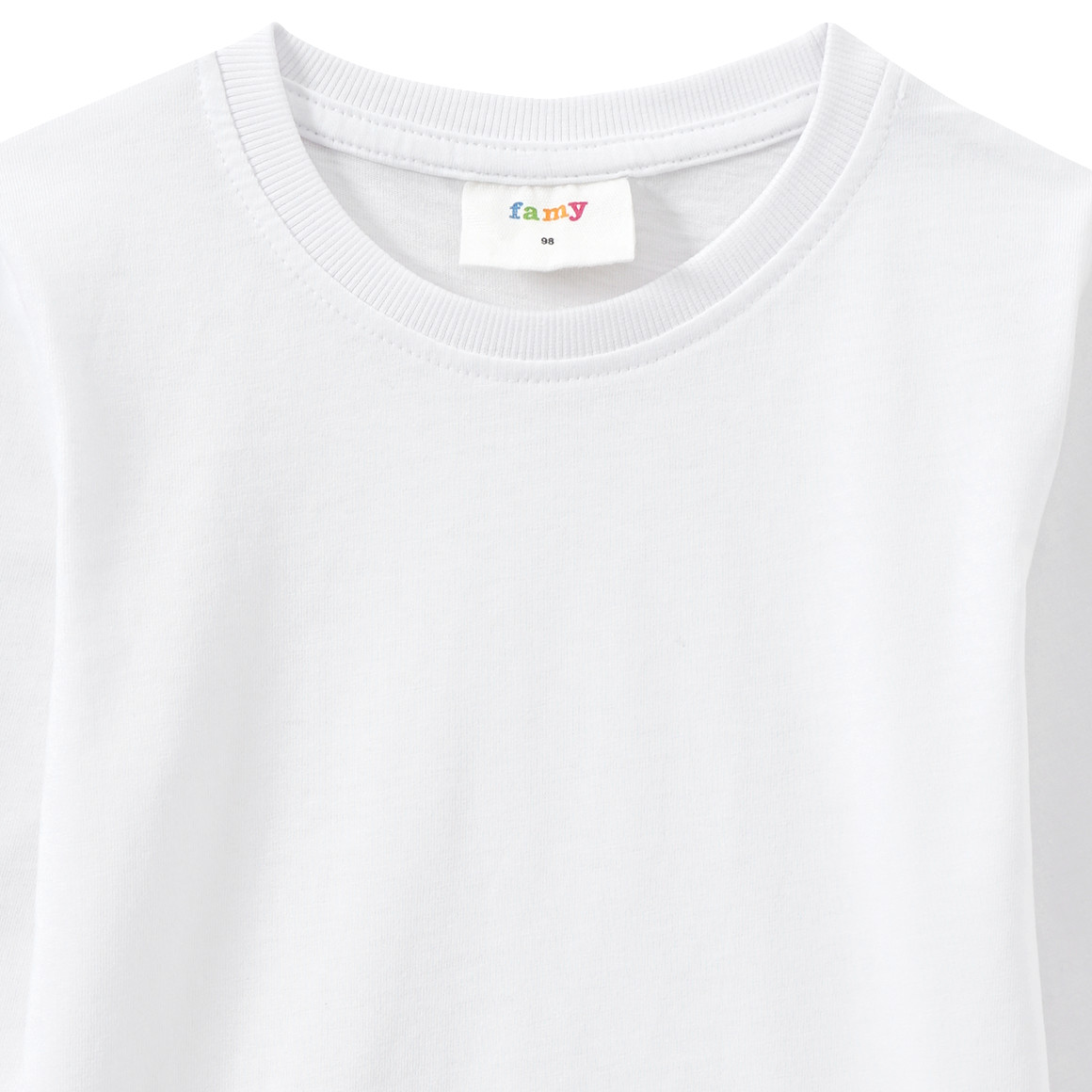 Famy Kinder Langarmshirt im Basic-Look weiss