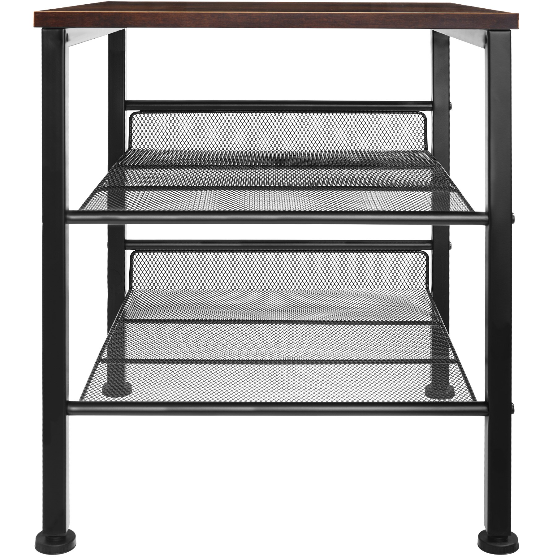 tectake® Beistelltisch, Industrial Style, mit Ablage und 2 Gitterablagen, 40,5 x 40 x 50,5 cm