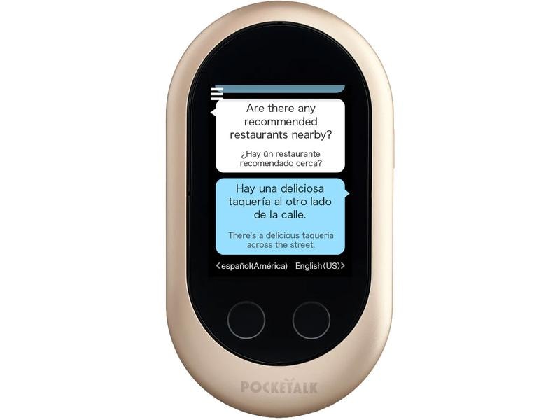 Pocketalk Übersetzer Classic Gold Übersetzer ideal für Reisen oder Geschäftsgespräche