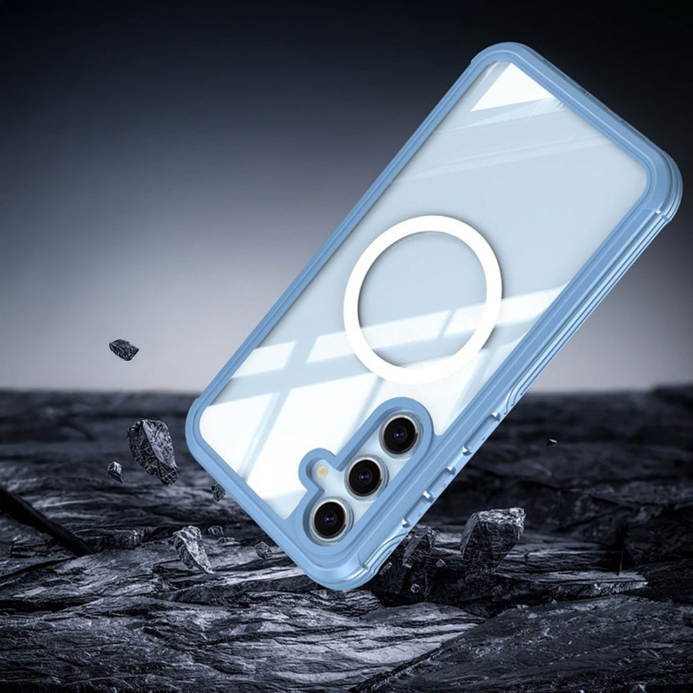 Samsung Galaxy S24 FE Magnetische Schutzhülle mit Panzer Glas Backcover   Displayschutz (Magnet-Technologie) - Blau