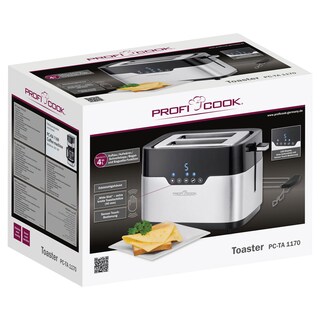 ProfiCook Toaster PC-TA 1170 Edelstahl Schwarz/Silber