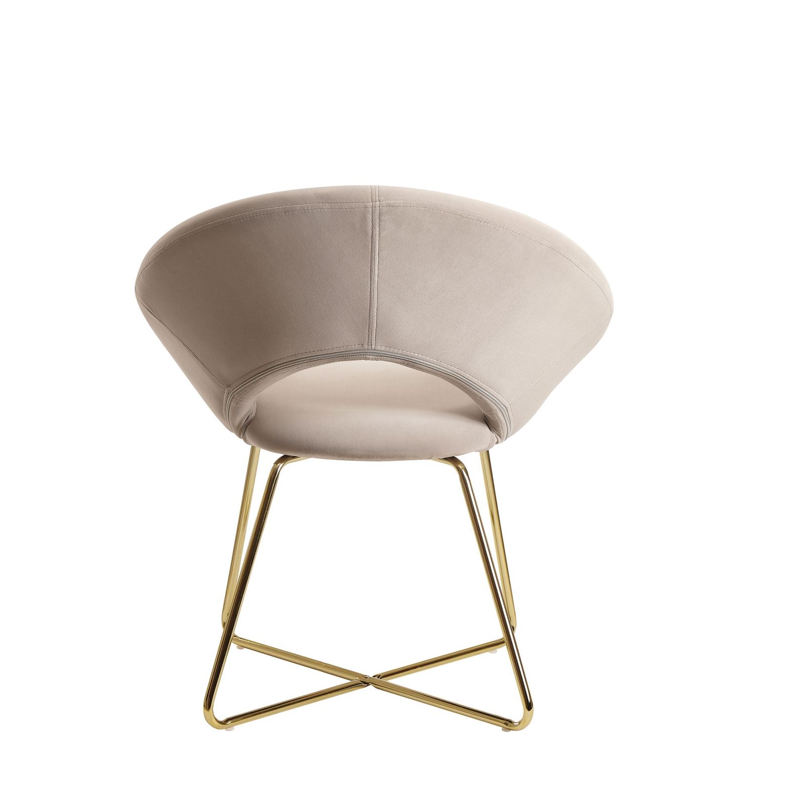 Esszimmerstuhl - beige - goldene Metallbeine