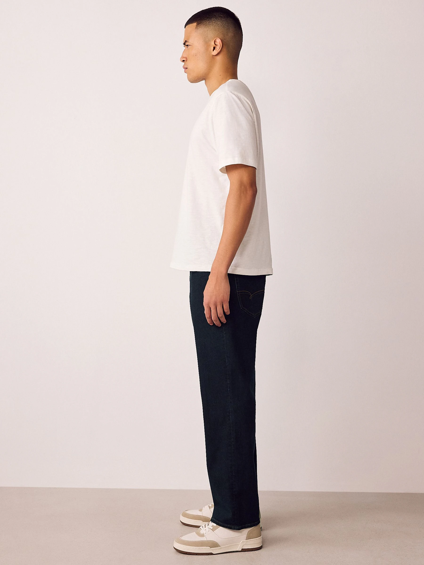Blauw met wassing - Straight fit - Motionflex jeans