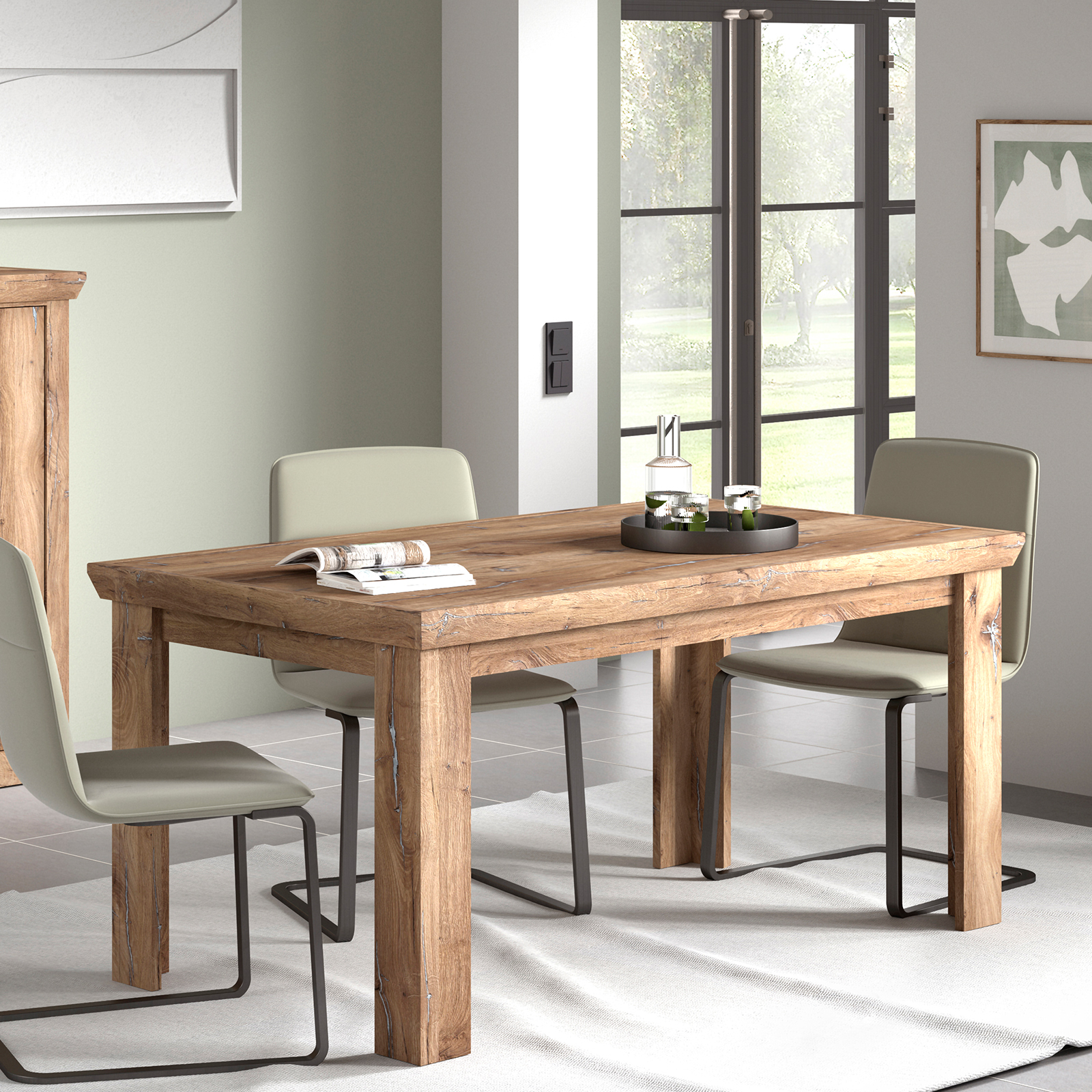 Esstisch PORTUM - Flagstaff Eiche -159,5 cm