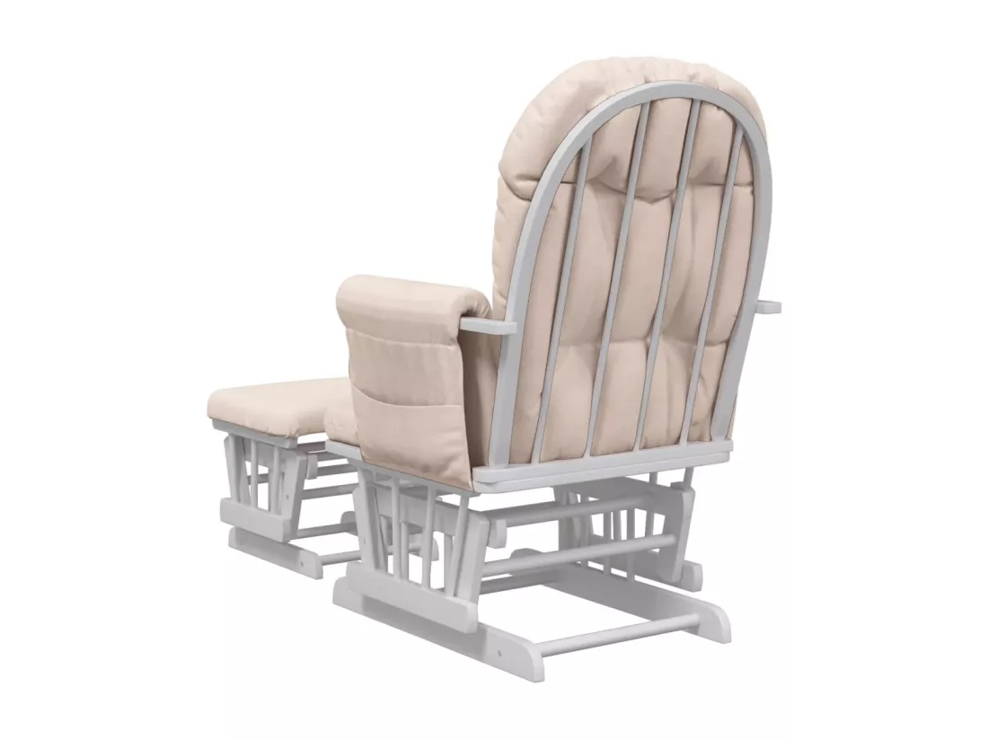 Chaise berçante avec repose-pied Rose clair Tissu