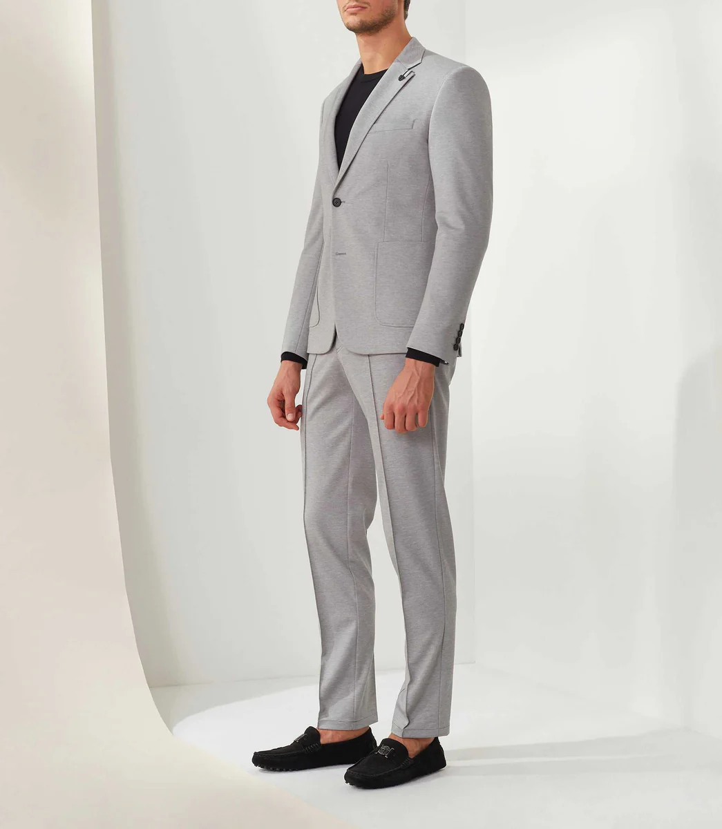 Veste ville maille gris-clair 