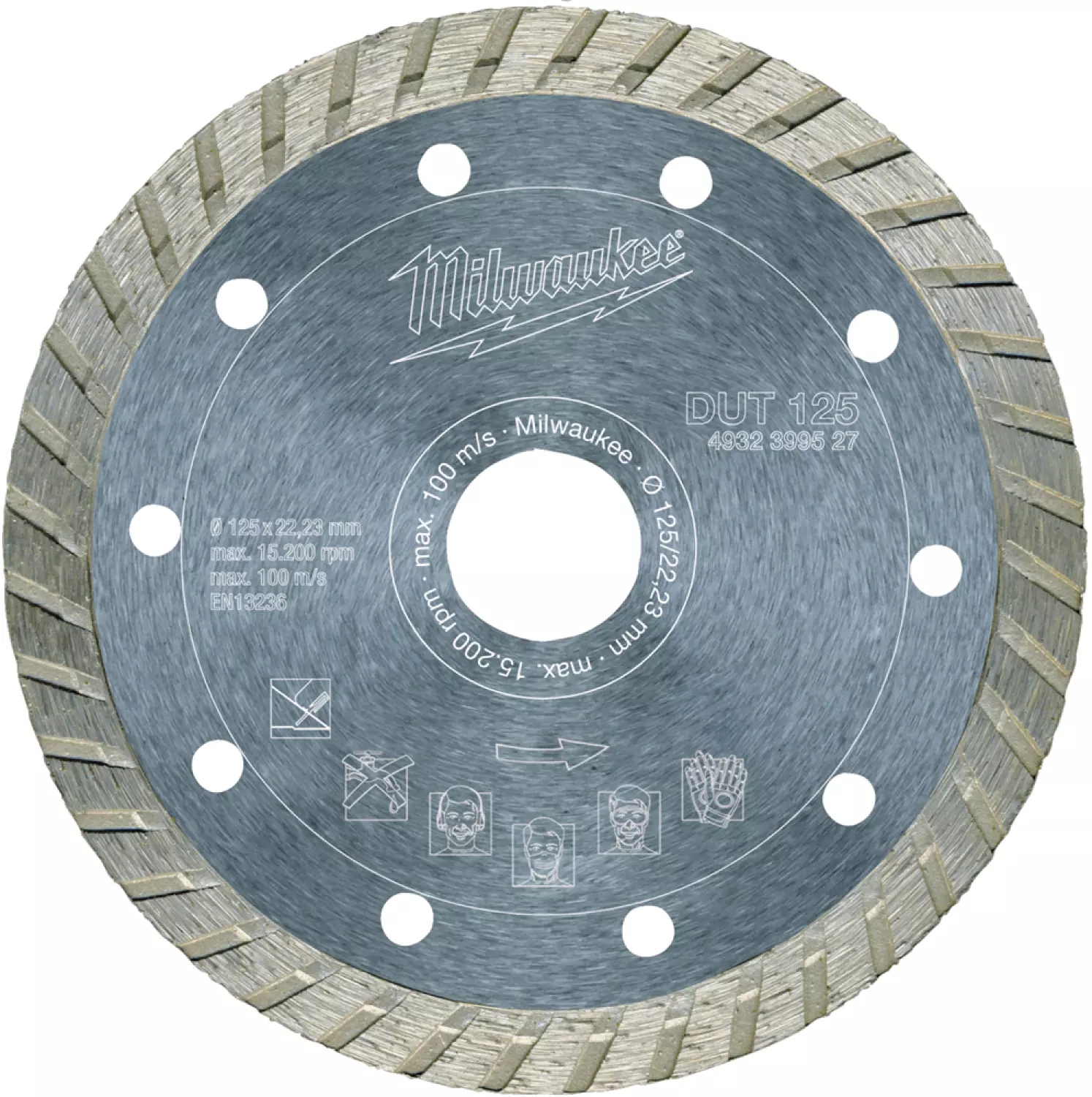 Milwaukee 4932399527 DUT 125 Diamantdoorslijpschijf - 125 x 22,23 x 2,3mm - Universeel