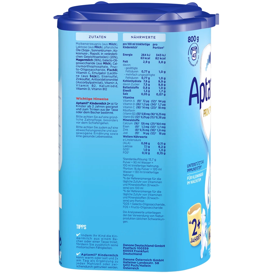 Aptamil Kindermilch 2+ Pronutra 800g ab dem 2. Jahr