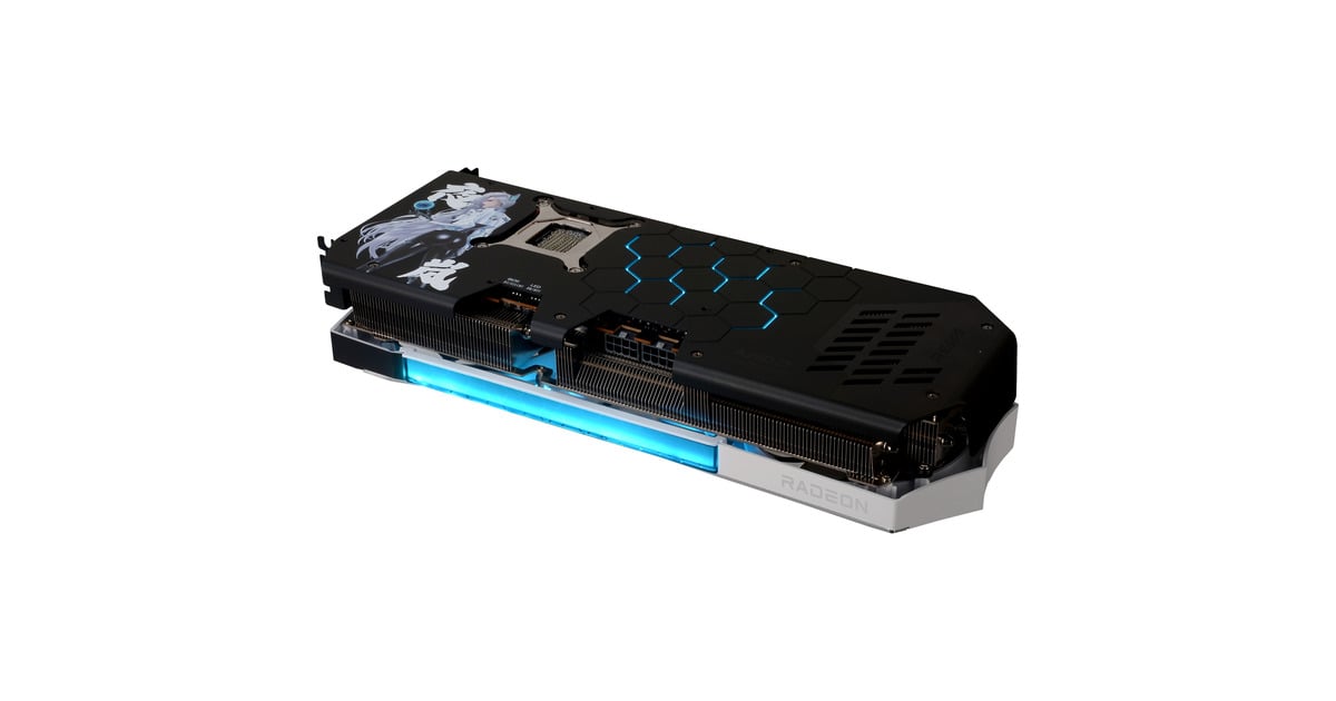 PowerColorRadeon RX 9070 XT Hellhound REVA16GB Limited Edition grafische kaart  (Wit/zwart, RDNA4, GDDR6, 3x DisplayPort, 1x HDMI)