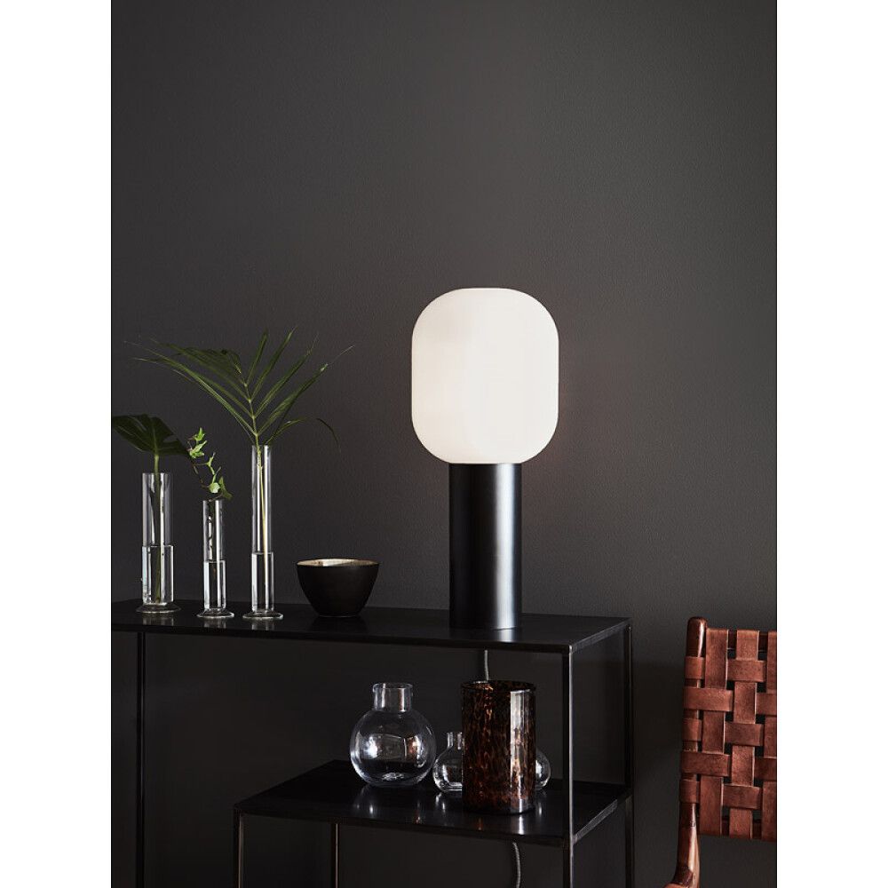 BORDLAMPE MARKSLÖJD BROOKLYN 1 56CM SVART/OPAL