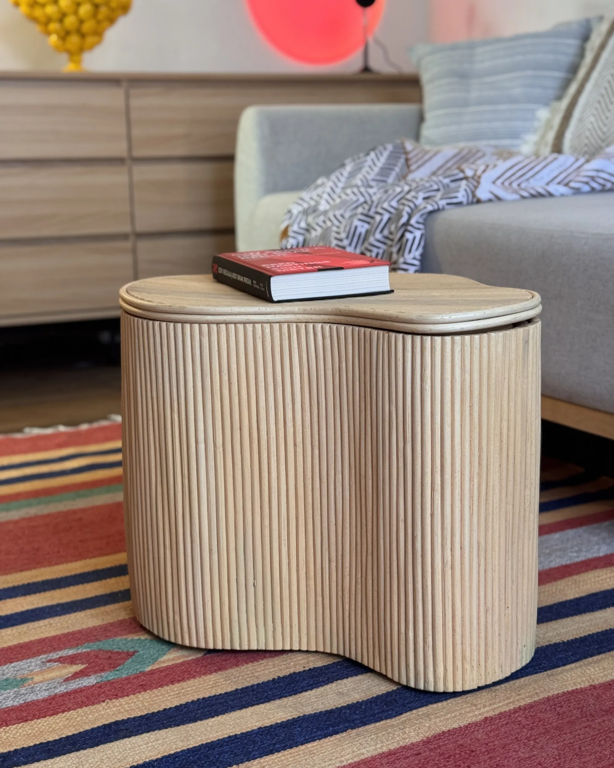 Set van 2 salontafels SALANTI Rotan Natuurlijk met opbergruimte