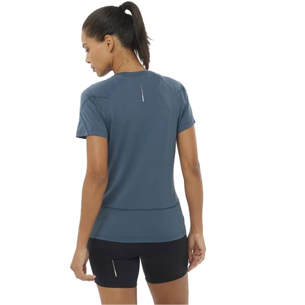 T-shirt trail SALOMON CROSS RUN SS TEE W MIDNIGHT NAVY