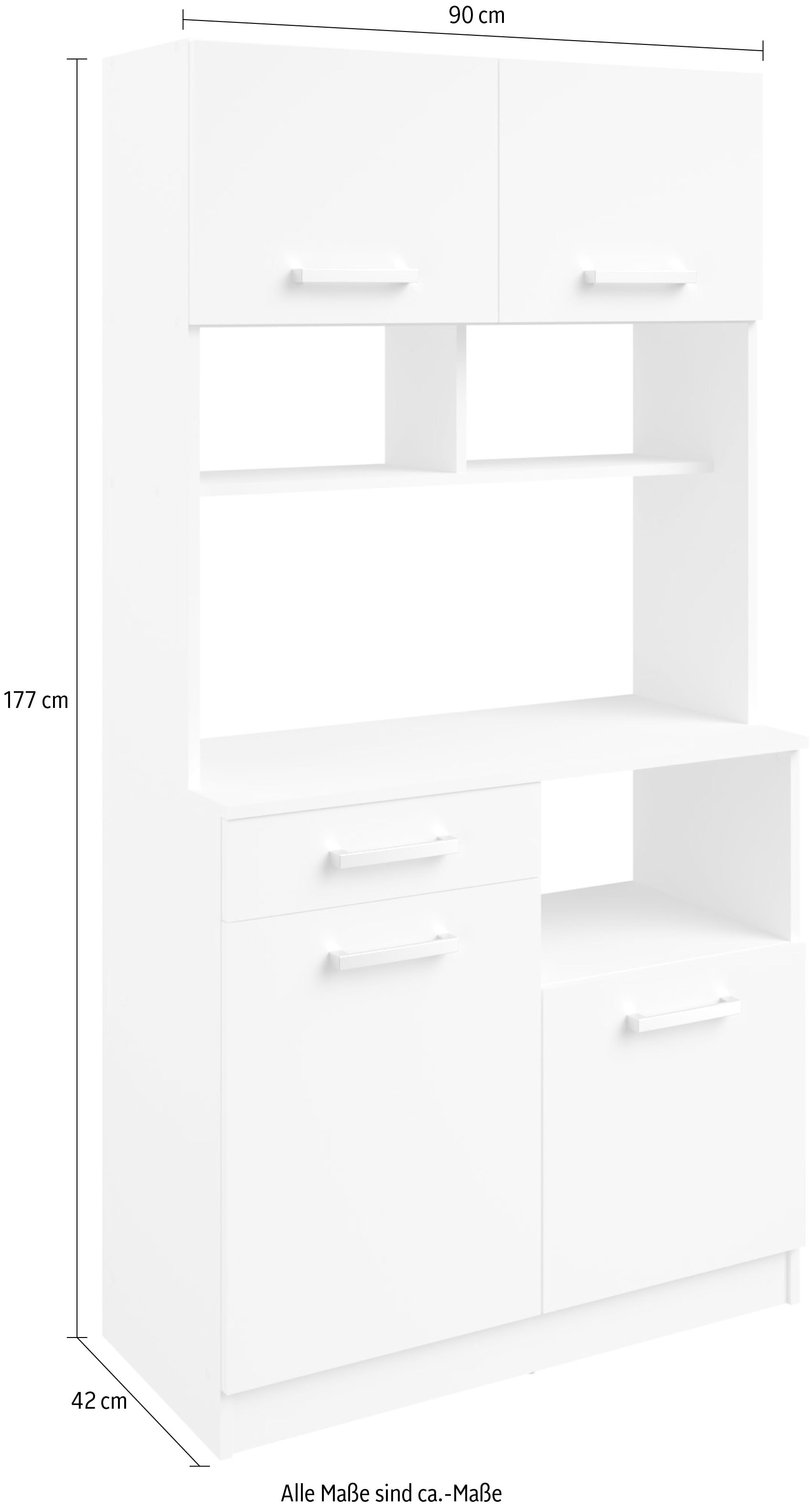 Parisot Buffet »Uno, (B/H/T ca. 90x177x42)« 1 Stk. tlg. Stauraum, zeitlos, variabel nutzbar, ohne Elektrogeräte