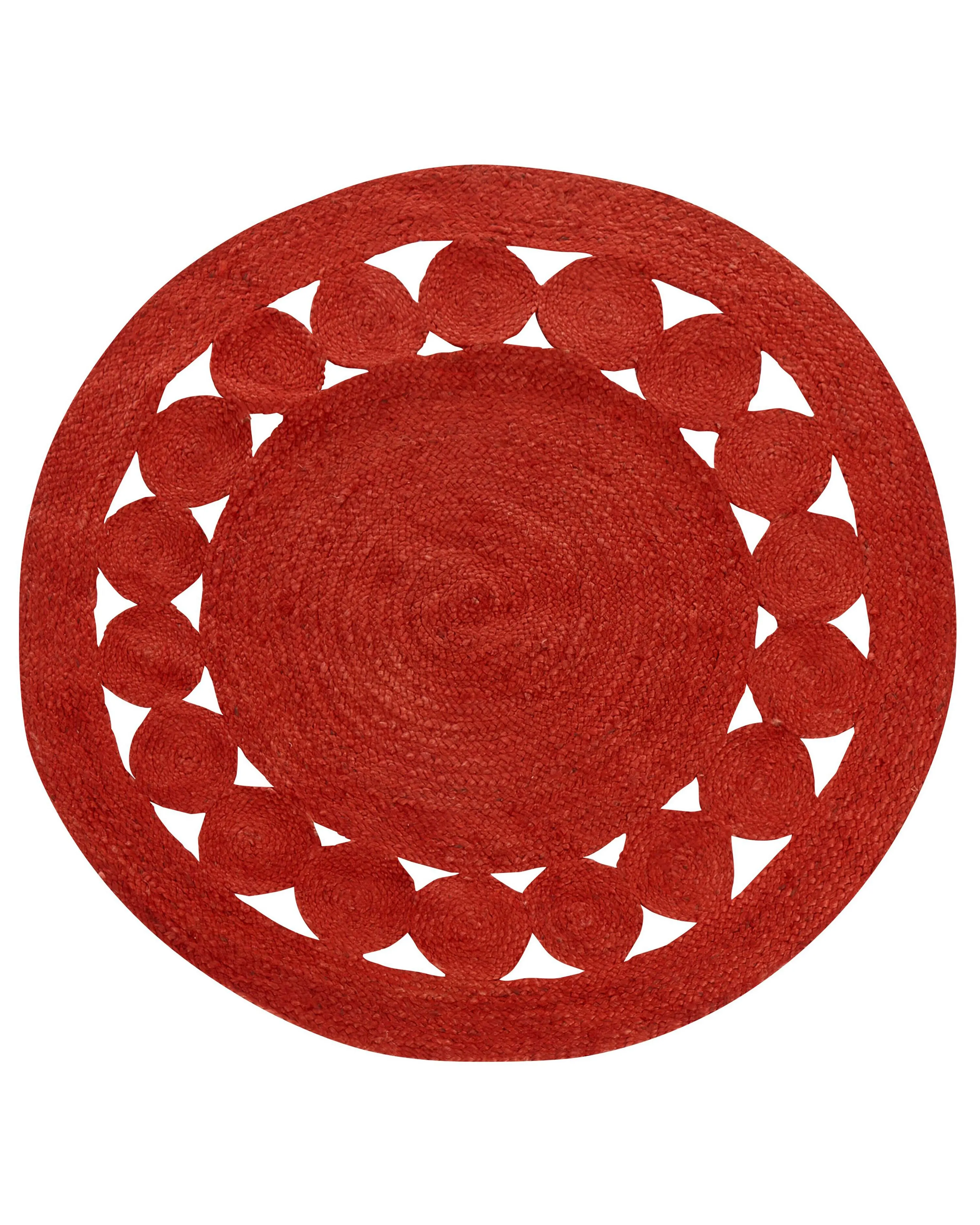 Vloerkleed KOYUNLU Rood ø 120 cm Jute