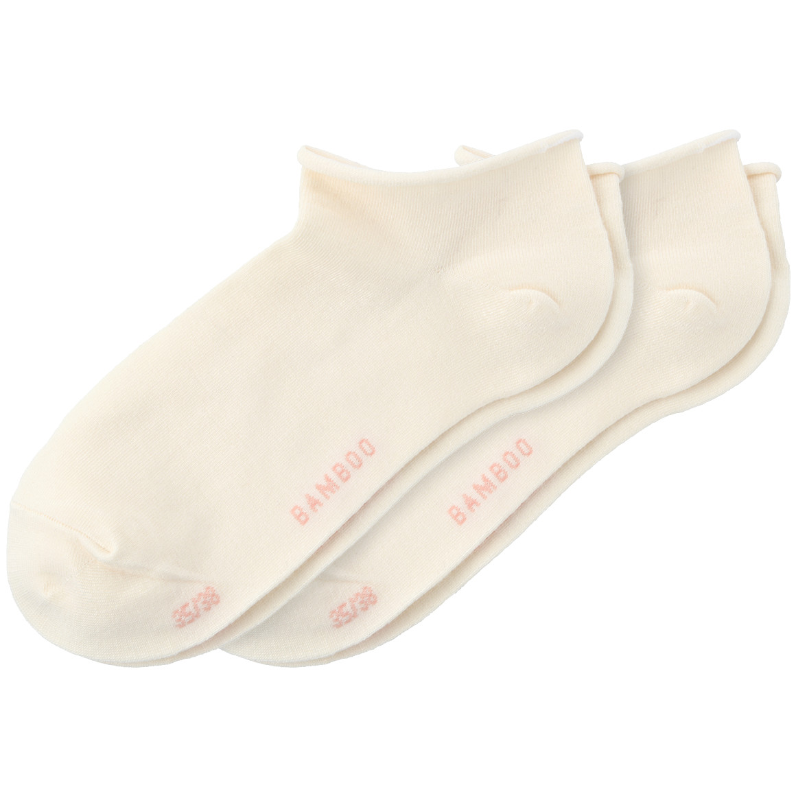 Gina Benotti 2 Paar Damen Sneaker-Socken mit Rollbündchen cremeweiss
