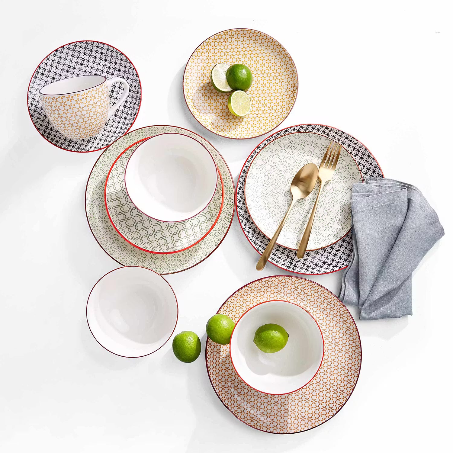 RETRO Essteller 6er-Set