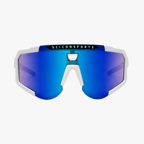 Scicon Aeroscope cykelbriller white gloss/multimirror blue