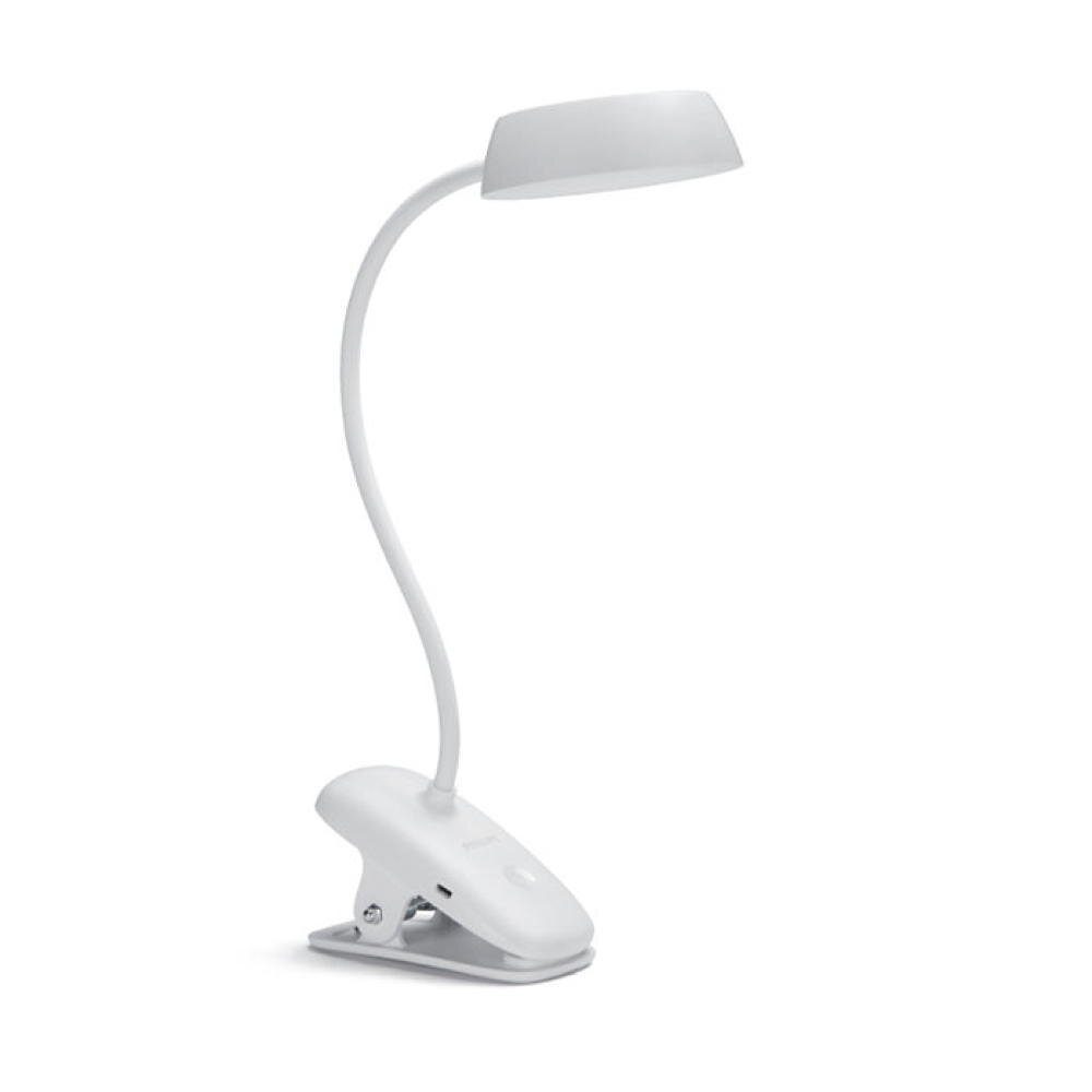 Oplaadbare LED-klemlamp, donutklem, in wit, 3W, 175lm