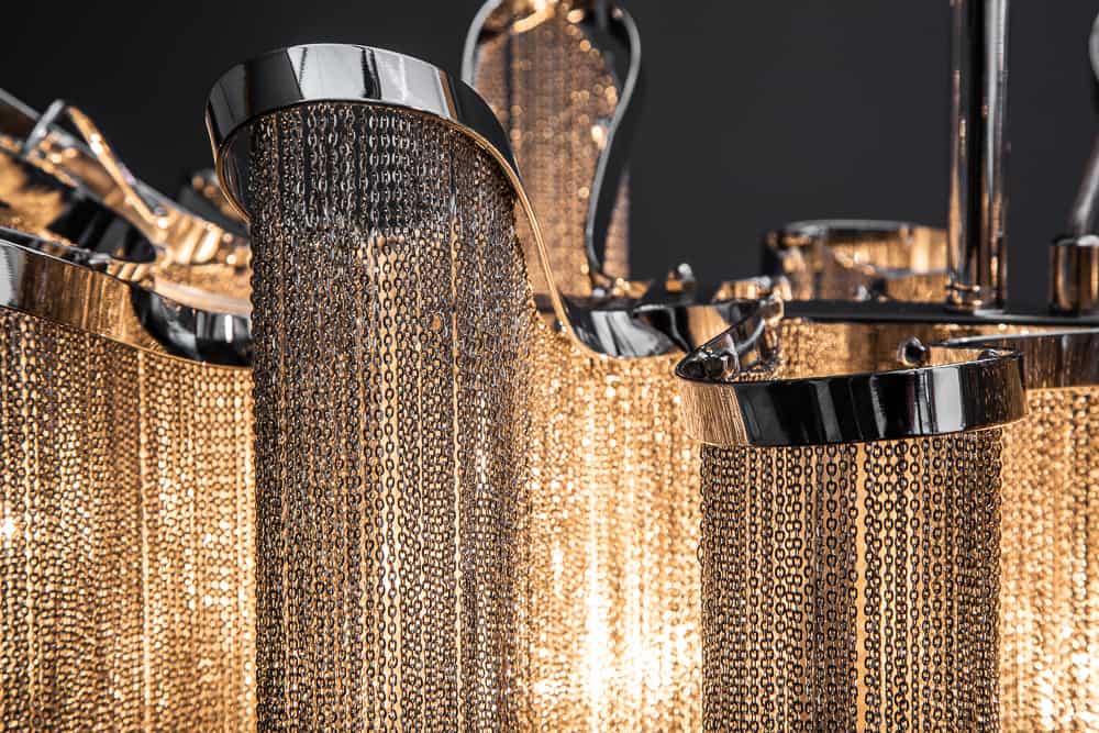 Extravagante Hängeleuchte ROYAL 120cm silber Hängelampe