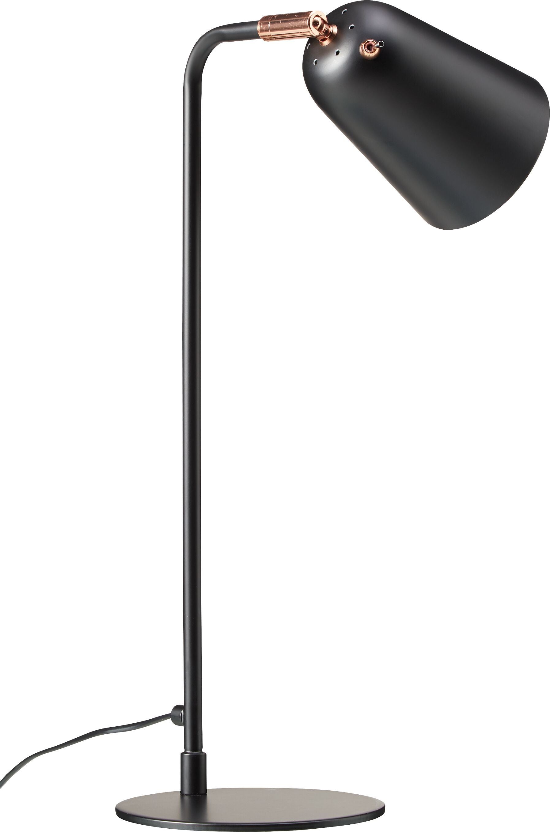 TIMOTEO Tischleuchte - Kupferfarbig, Schwarz / B: 16.0 cm x T: 20.0 cm x H: 47.5 cm