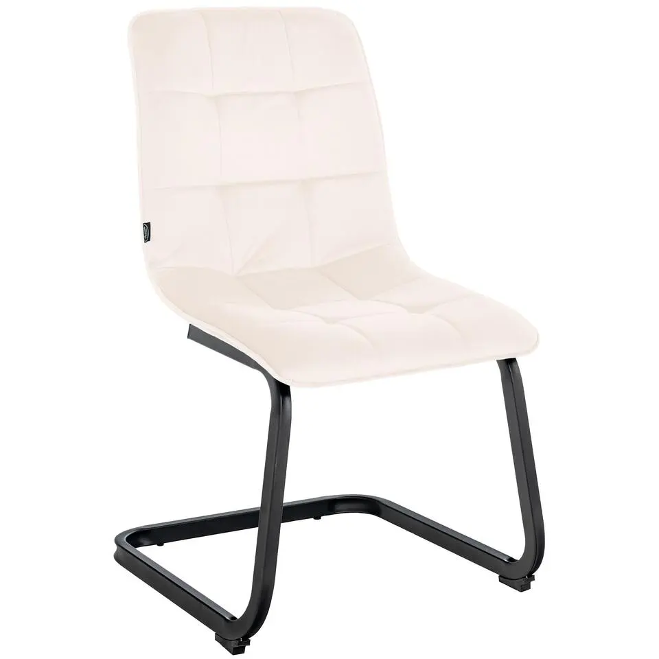 CLP Eetkamerstoel Vermont mat zwart Frame - Metaal - creme