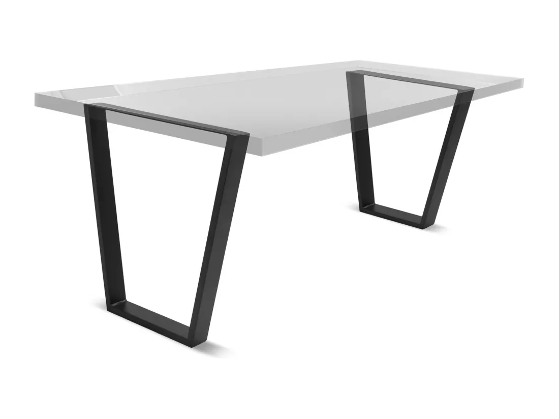 Jeu de 2 pieds de table à manger - Trapezoid, colour noir