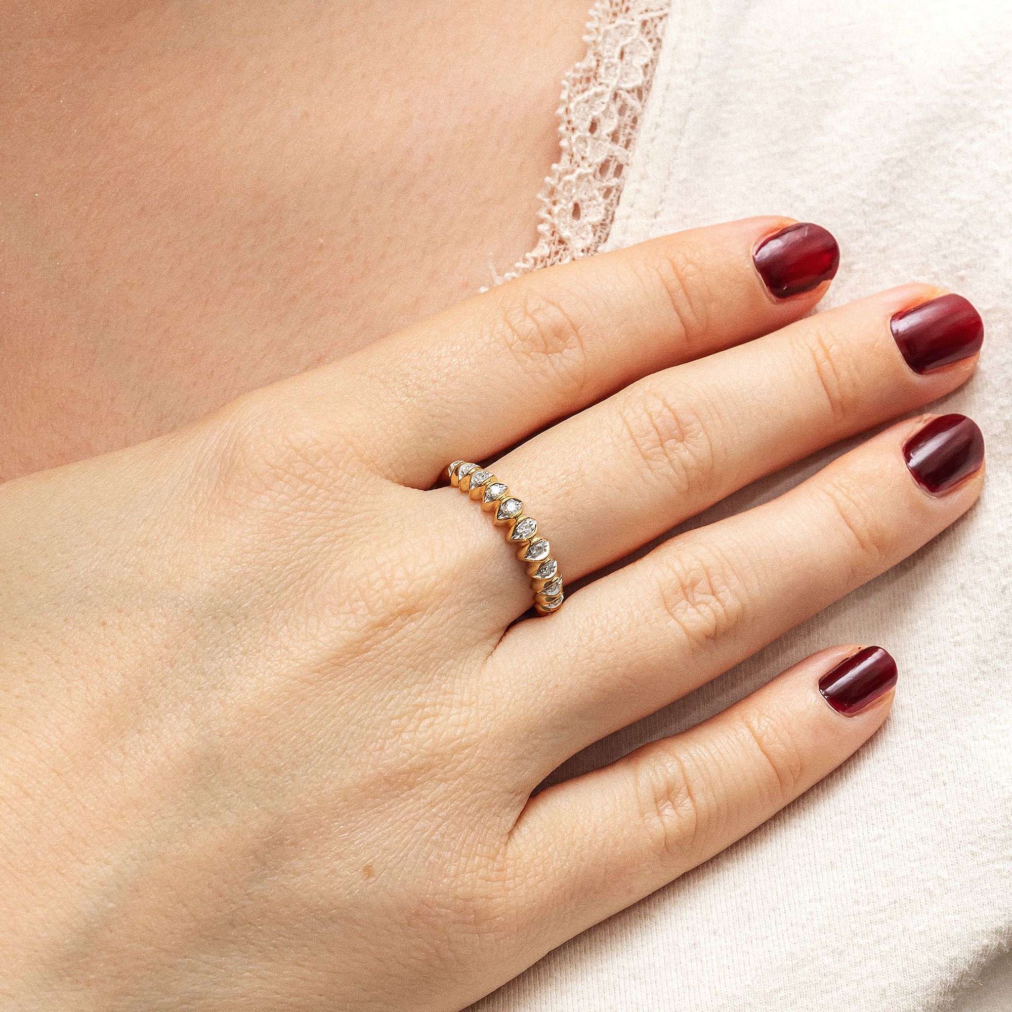 Diamonds by Ellen K. Ring Gold 375 zweifarbig mit 11x Diamant 0,10ct.