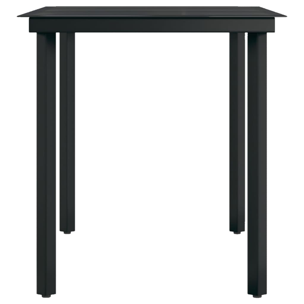 Mobilier de salle à manger de jardin avec coussins 7 pièces noir