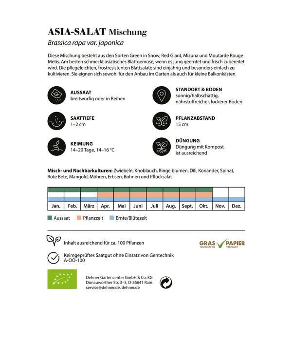 Dehner Bio-Saatgut Asia-Salat-Mischung
