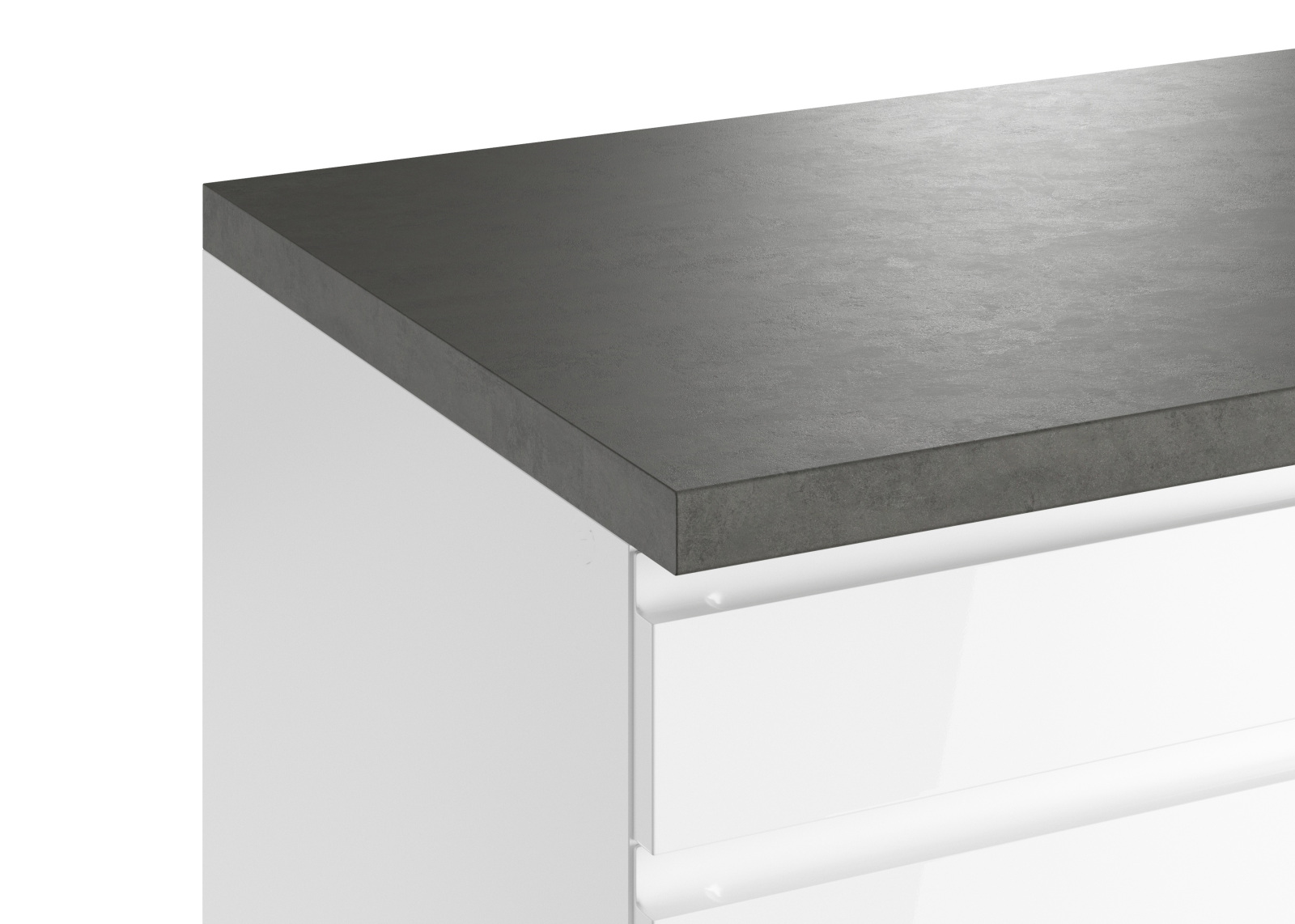 Unterschrank MONZA - weiß Hochglanz - Beton-Optik - 120 cm