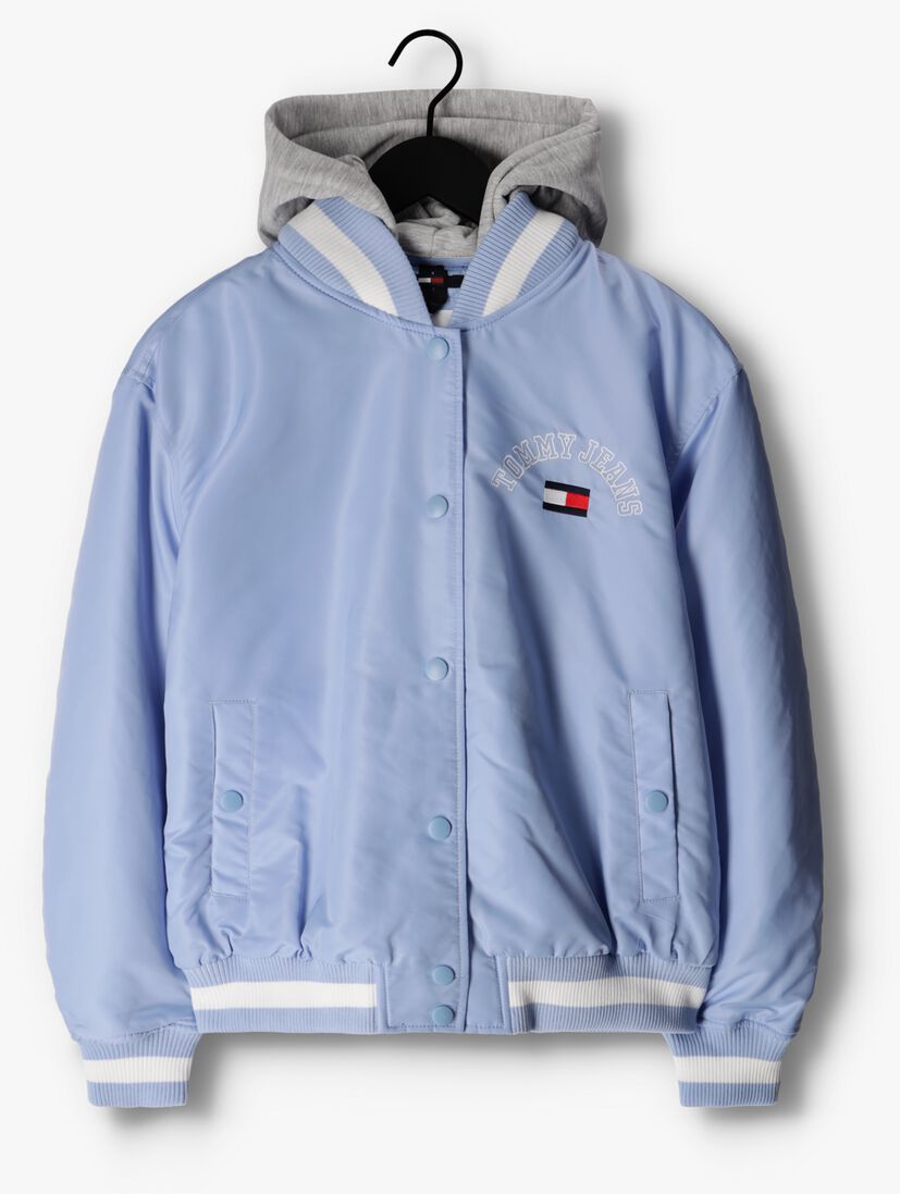TOMMY JEANS blauwe tommy jeans jack tjw graphic satin bomber jacket