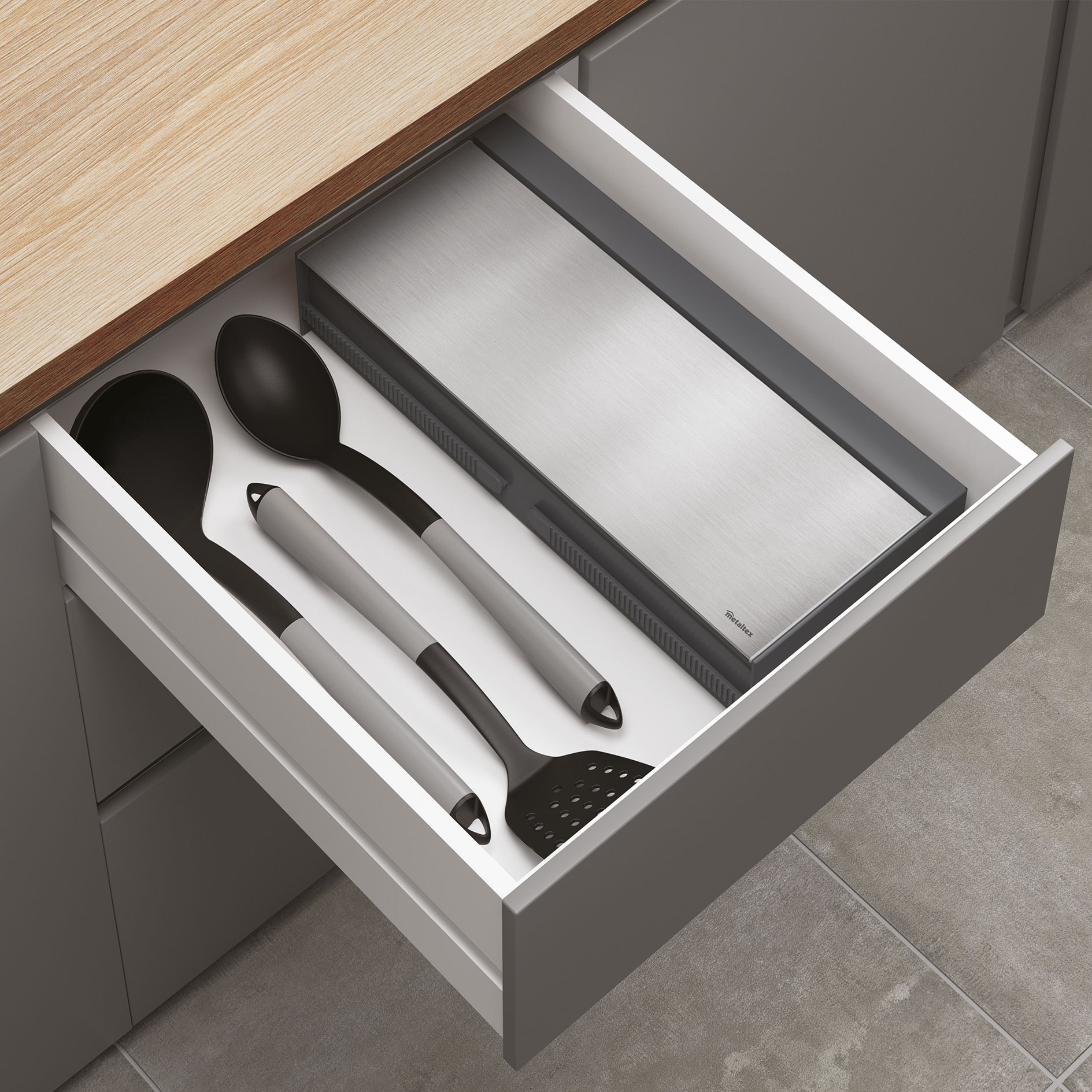 Küchenrollenhalter - silber-grau - für 3 Rollen