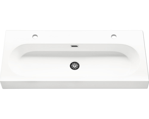 Verschil dubbele wastafel Somero 100 x 38 cm wit glanzend geglazuurd 36.104.52