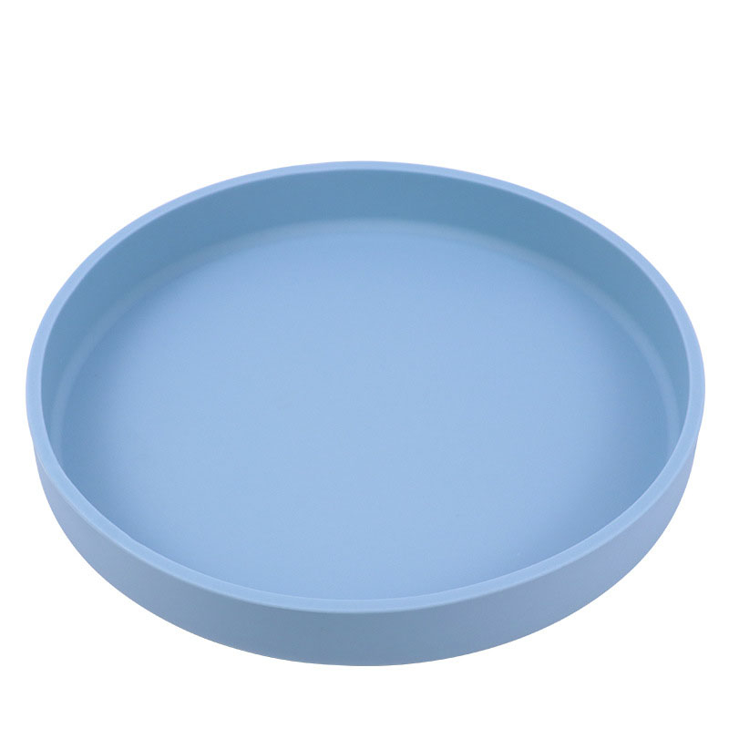 (Ø18cm) Silikon Haustier Futternapf Rutschfester Fress Napf Wasser Schale für Katzen / Hunde - Blau