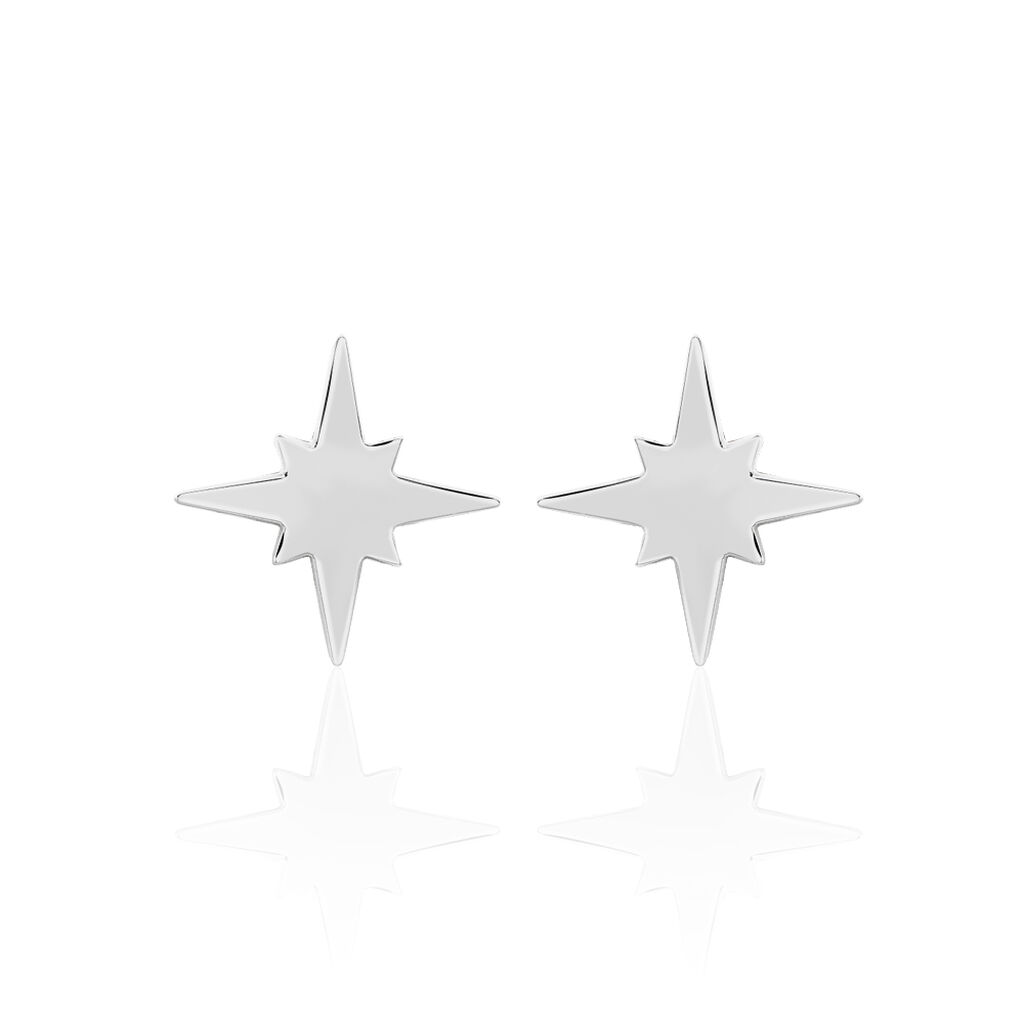 Boucles D'oreilles Puces Wiem Argent Blanc