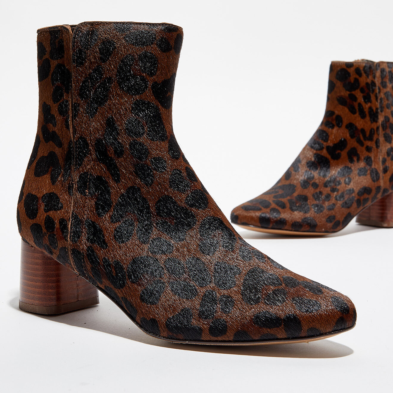 Anaki Bottines en Velours de Cuir Danae Léopard - Talon 4,5 cm
