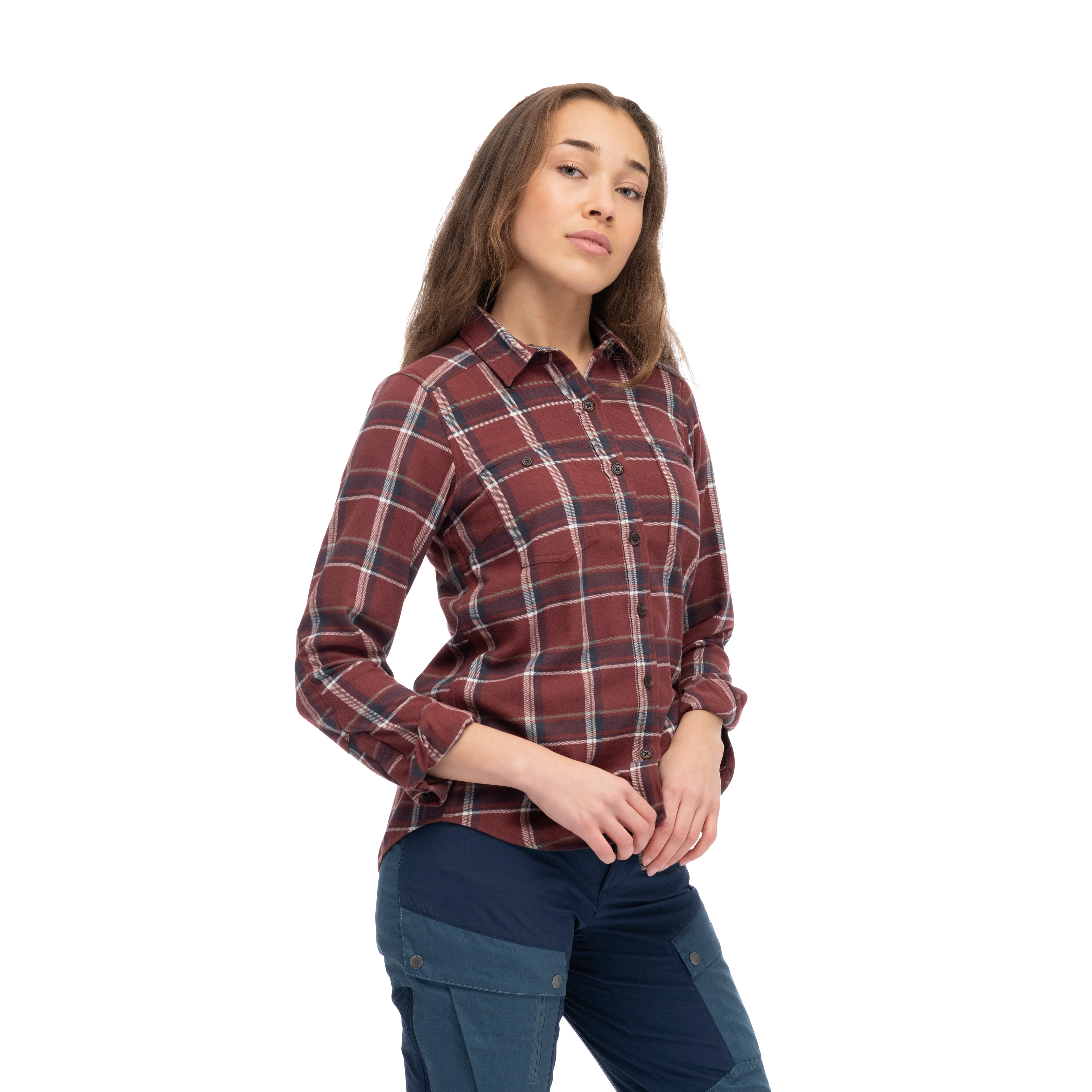 Tovdal W Shirt Amarone Red / Dark Shadow Grey Check