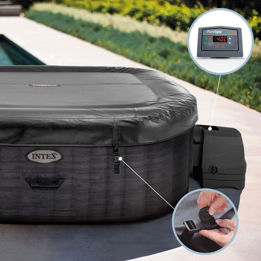 Jacuzzi inflável Intex Greystone Deluxe para 4 pessoas, 211x211 cm