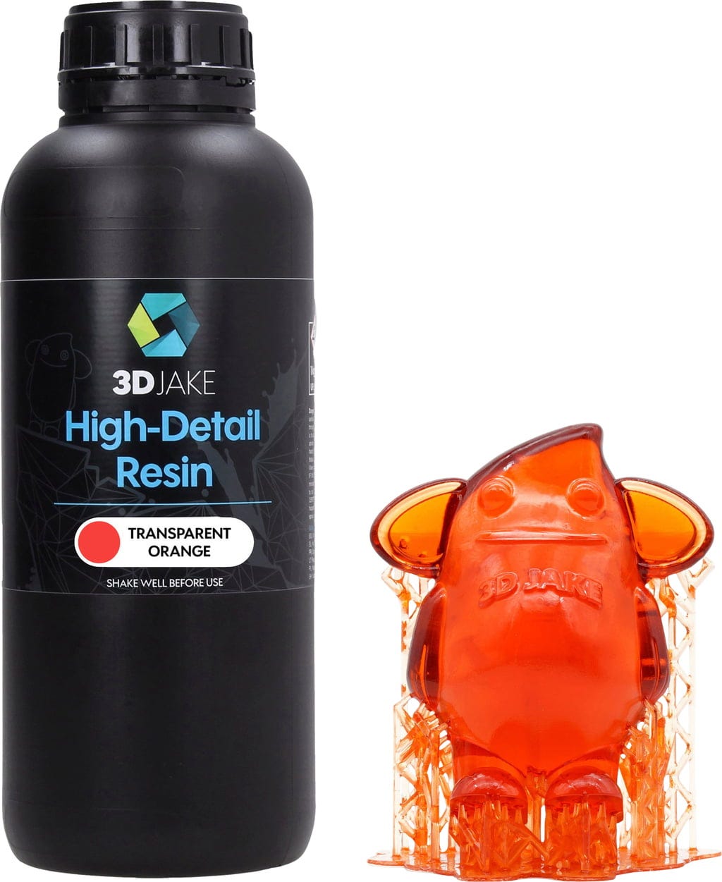 3DJAKE  8K High-Detail Resin Transparent Orange, 1.000 g    Resin speziell für Miniaturdrucke