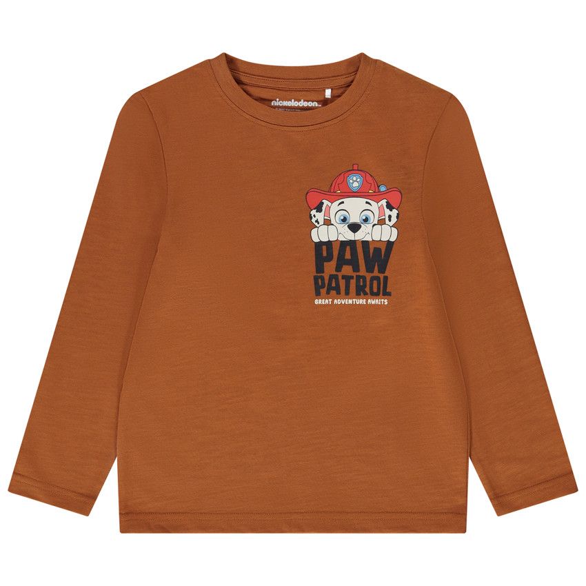 T-shirt manches longues print Pat'Patrouille pour garçon - Marron