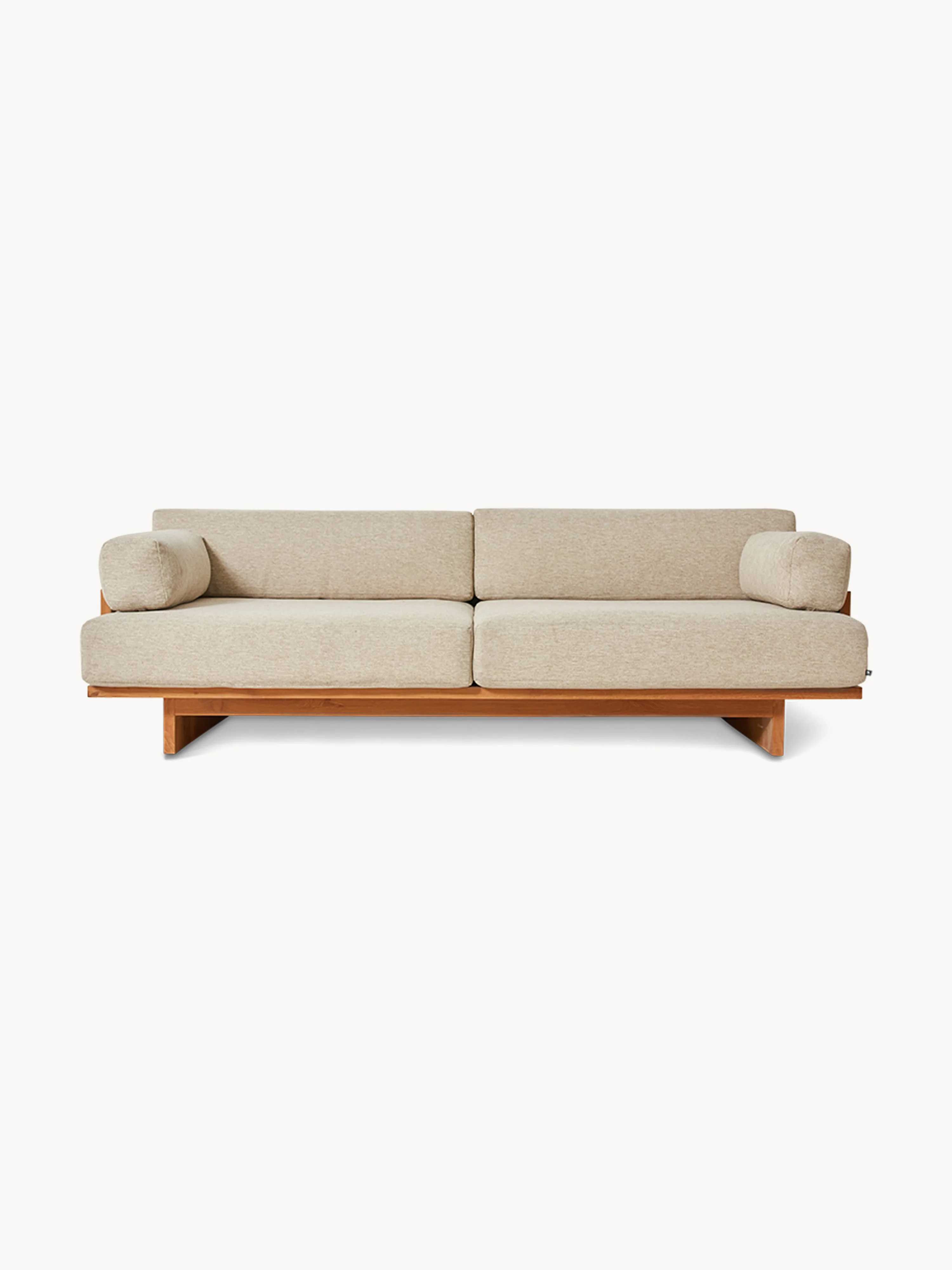 Tuin loungebank Natural van teakhout