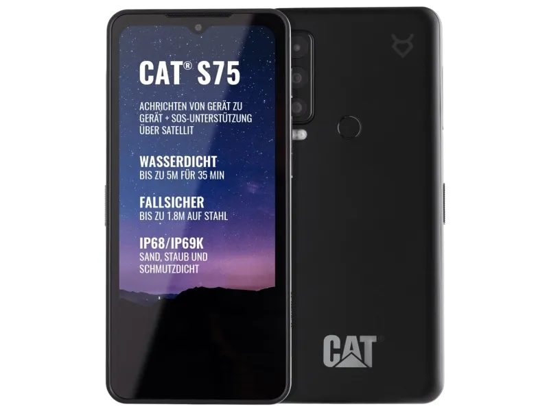 CAT S75 - 5G smartphone - dual-SIM - RAM 6 GB / Intern hukommelse 128 GB - microSD slot (120 Hz) - 3x bagkamera 50 MP, 8 MP, 2 MP - front camera 8 MP
