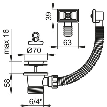 Sanivesk Afvoerplug 6/4   Overloop