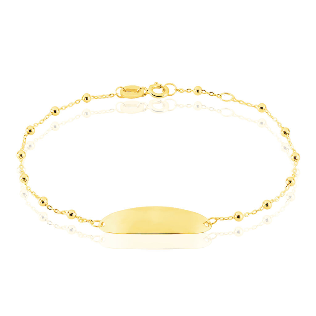 Bracelet Identité Evelina Maille Boule Or Jaune