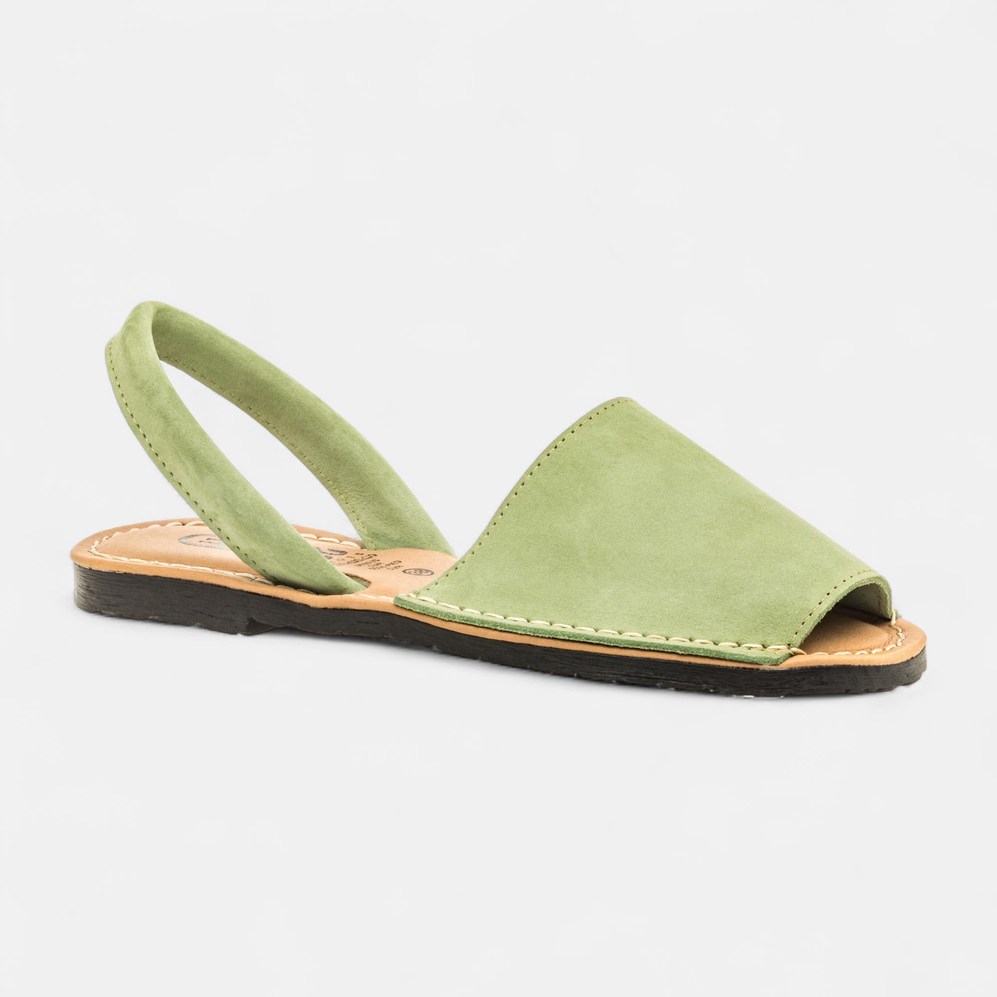 Sandales Femme en cuir vert clair