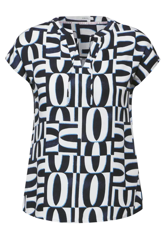 Tunikabluse mit Print - universal blue