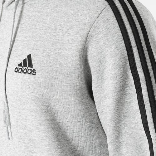 Sweat Capuche A Bandes 3 Stripes GK9084 Gris Chiné