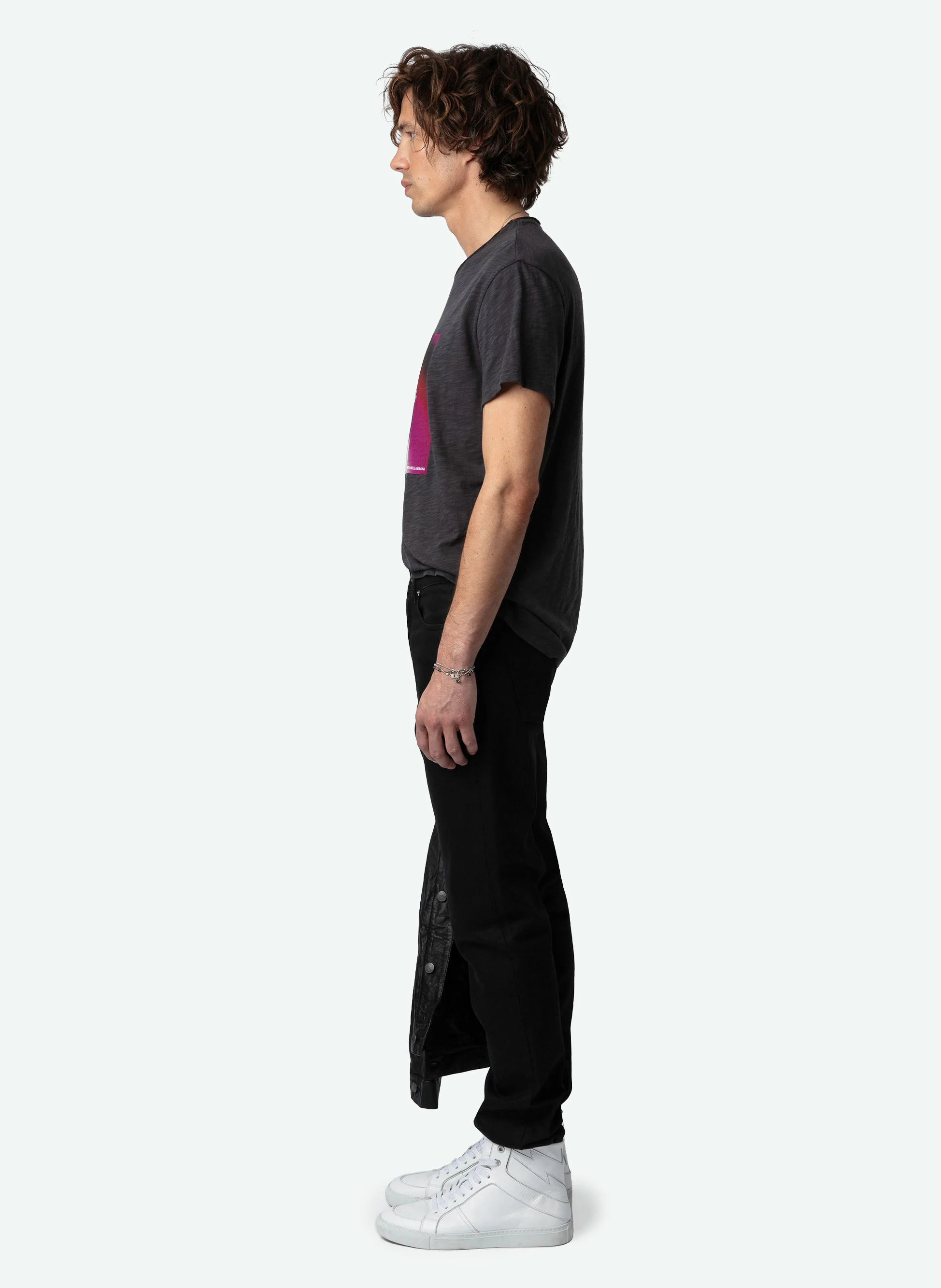 TOBY - Tee-shirt imprimé en coton bio | Gris