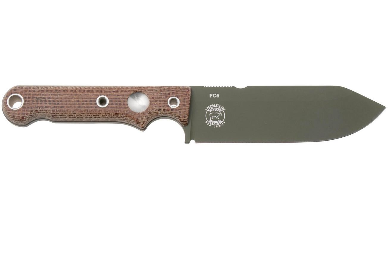 White River Knives Firecraft FC5, WRFC5-3V-BNA-CDG, OD Cerakote CPM3V, Brown Burlap Micarta, Limited Edition 2025, survivalmes